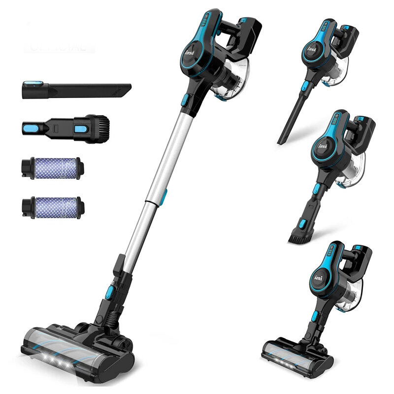 [EU Direct] INSE N5 6 in 1 Cordless Vacuum Cleaner 12000Pa Suction Power 45mins Long Runtime 5 Stages Filtration with Fl