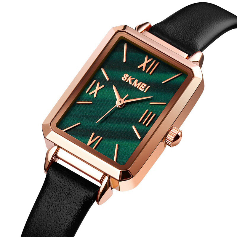 

SKMEI 1706 Textured Dial Ultra Thin Ladies Wrist Watch Fashionable Leather Band Quartz Watch