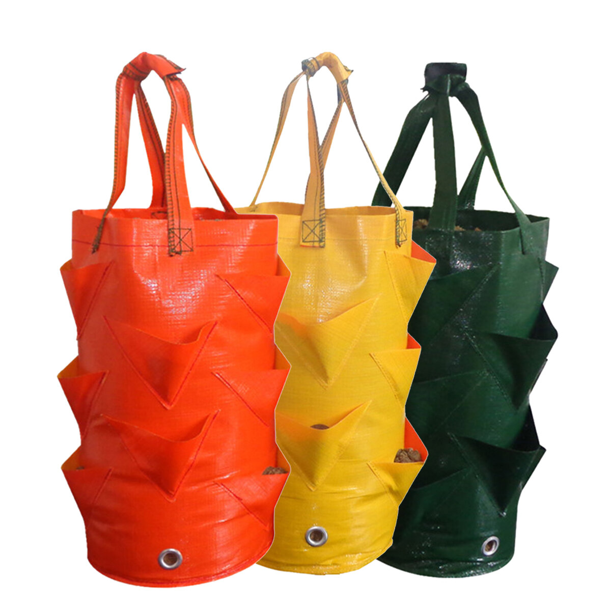 

3 Gallons Flower Hanging Planting Bag Basket Pouch Drop Herb Strawberry Planting Colorful Bag