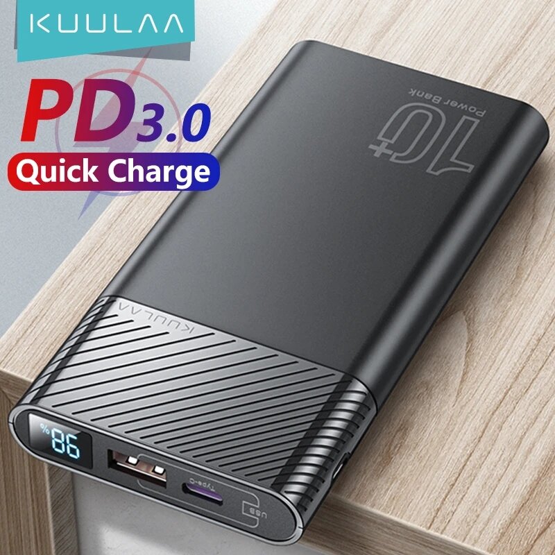 KUULAA 10000mAh QC PD3.0 Pover Bank Fast Charging USB External Battery Charger for iPhone 14 13 for Samsung S22 Xiaomi 1