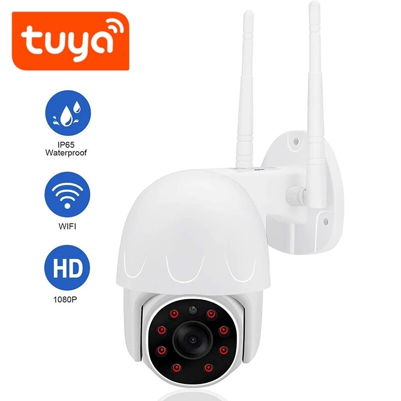 Tuya S2-Q01 Volledige HD 1080P 2MP WiFi IP Camera PTZ IP66 Waterdicht Nachtzicht Ondersteuning Video