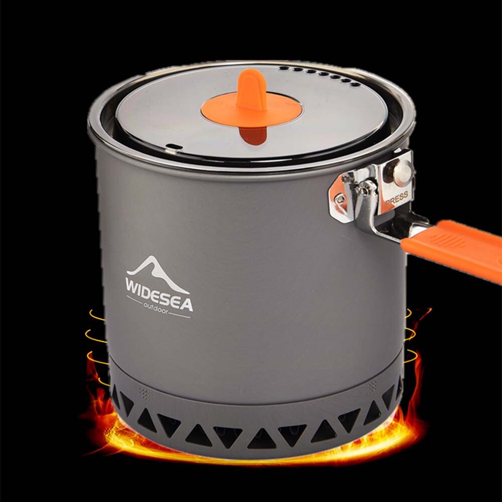 Widesea 1.6L Camping Pot With Energy Gathering Ring Design Corrosion Resistant Wear Resistant Portab
