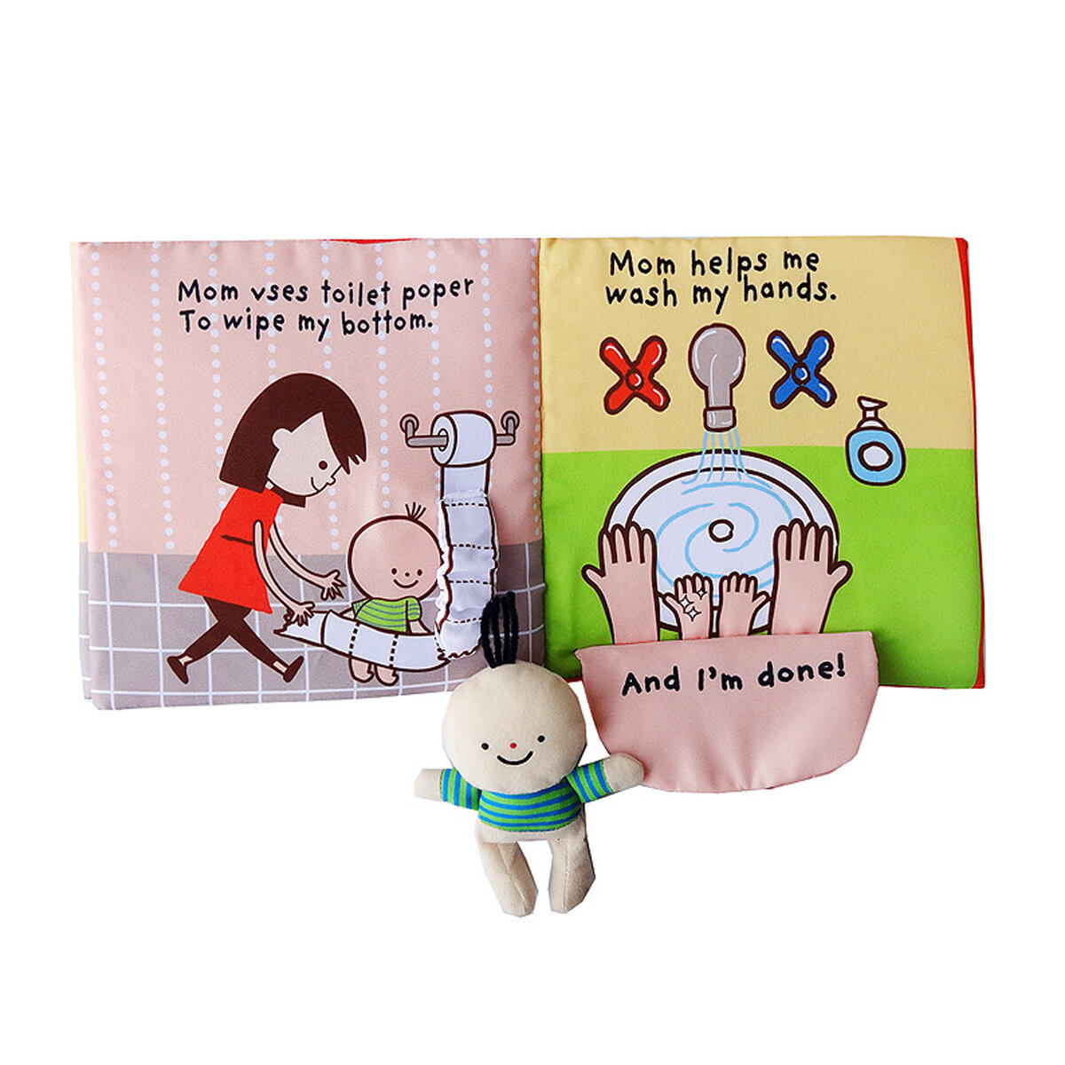 3D Baby Doek Boek Bad / Potje Baby Doek Boek Vroege Educatie Soft Doek Boeken Baby Leren Activiteite