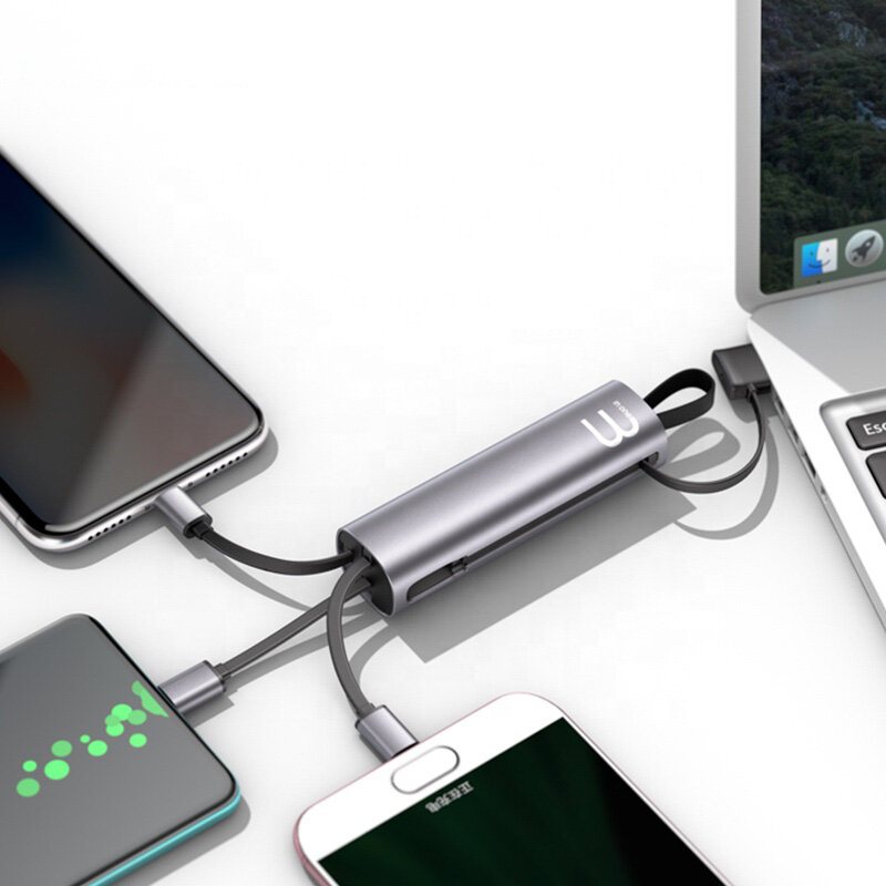Bakeey 3-in-1 USB naar USB-C/Micro USB/iP-poort Kabel Snel opladen Datatransmissie Snoer Lijn voor O