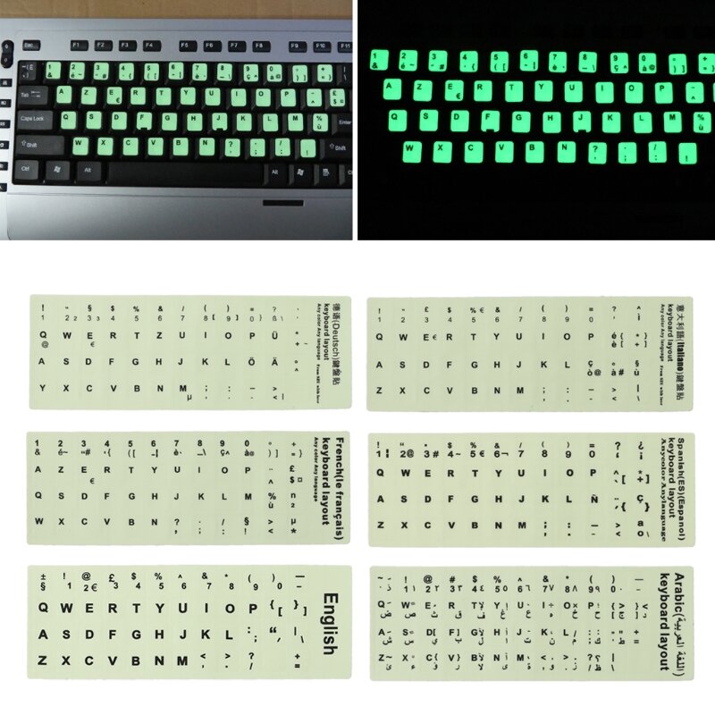 Toetsenbord Cover Stickers Fluorescerende Lichtgevende Waterdichte Toetsenbord Beschermfolie voor La