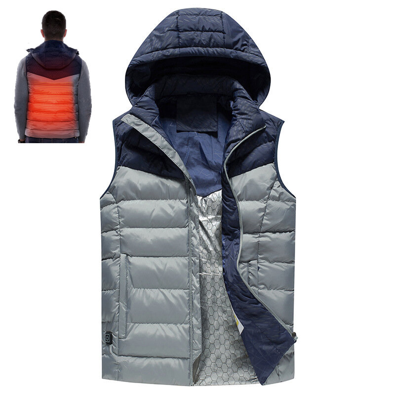 Мужская электрическая куртка TENGOO, 3 режима, USB-зарядка, с подогревом, для тела, теплая одежда, легкий моющийся зимний термо-жилет