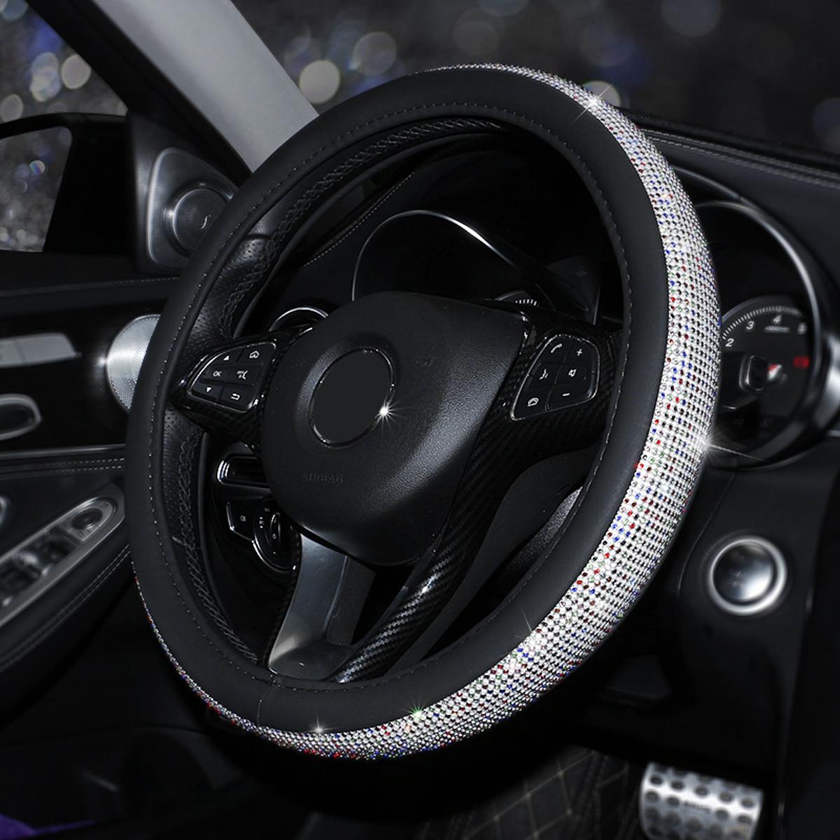 

15 Inch 38cm Car Steering Wheel Covers Universal with Crystal Rhinestone