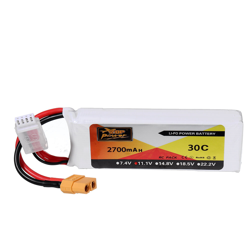 ZOP Power 11.1V 2700mAh 3S 30C Lipo Batterij XT60 Plug