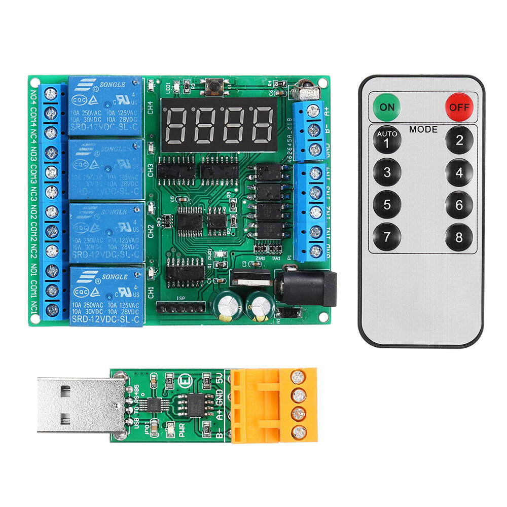 N722A04+TB411+UD68B01 N76E003 MCU Development Board MS51FB9AE Digital Tube LED Infrared Optocoupler RS485 Relay Module, Banggood  - buy with discount