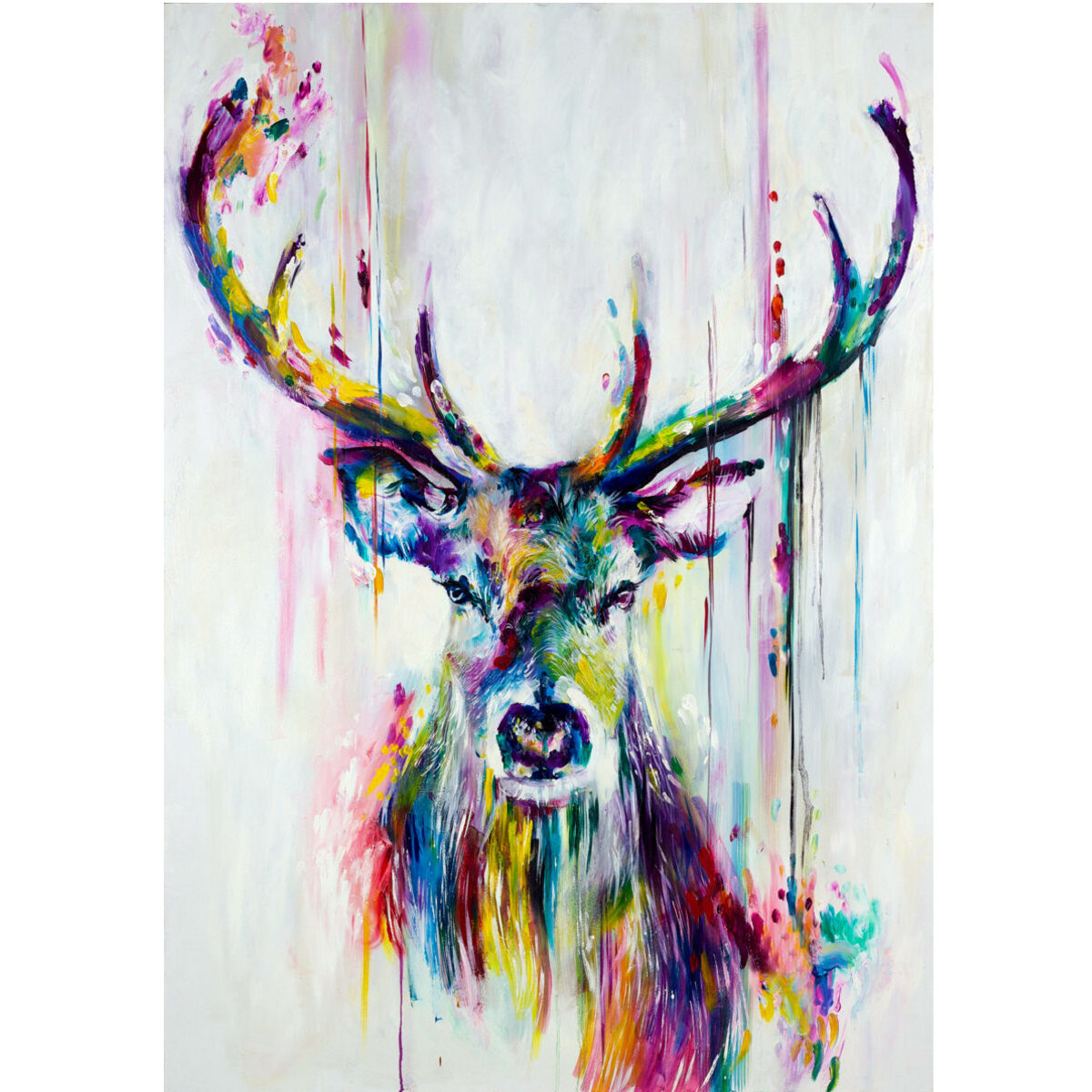 

Watercolour Deer Head Minimalist Canvas Painting Poster Wall Art Home Office Decor