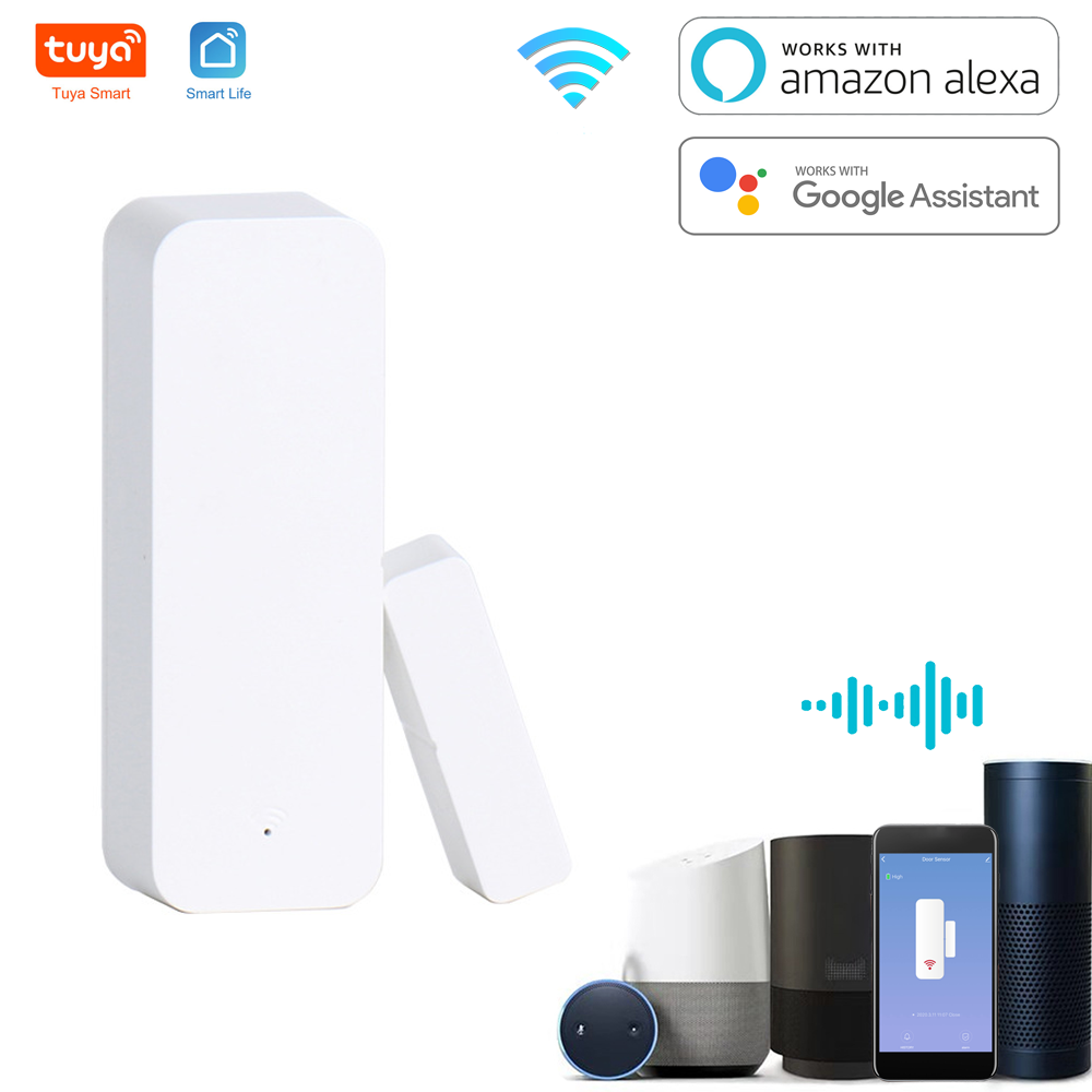 Tuya Smart home Deursensor Raamcontact Openen Sluiten WiFi APP Afstandsbediening Compatibel met Alex