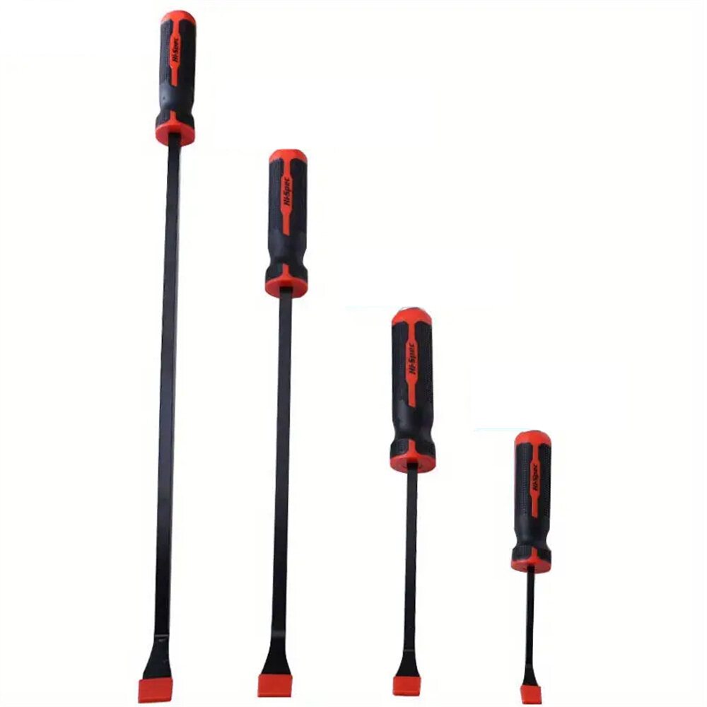 Heavy-Duty CR-V Long Tire Spoon Pry Bar With Non-Slip Handle Caps Perfect for Automotive Demolition Nail Pulling & More