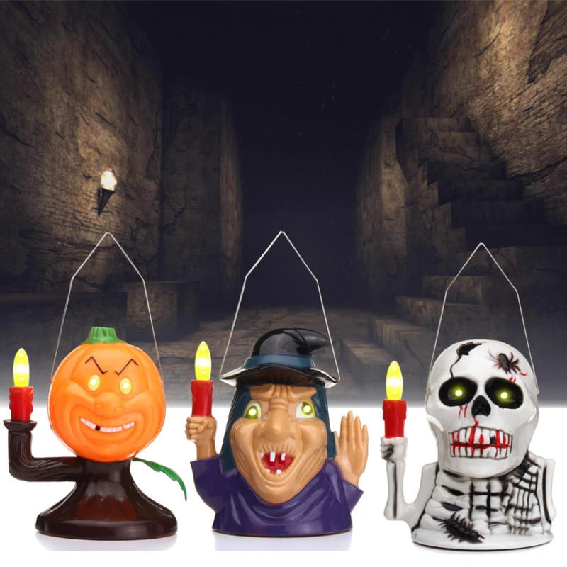 Halloween party home decoration supplies portable luminous ghost lamp toys for kids children gift
