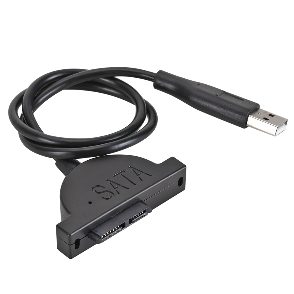 ノートブックSATAオプティカルドライブ-USBアダプターケーブルUSB2.0ハードディスクデータケーブルコンバーター