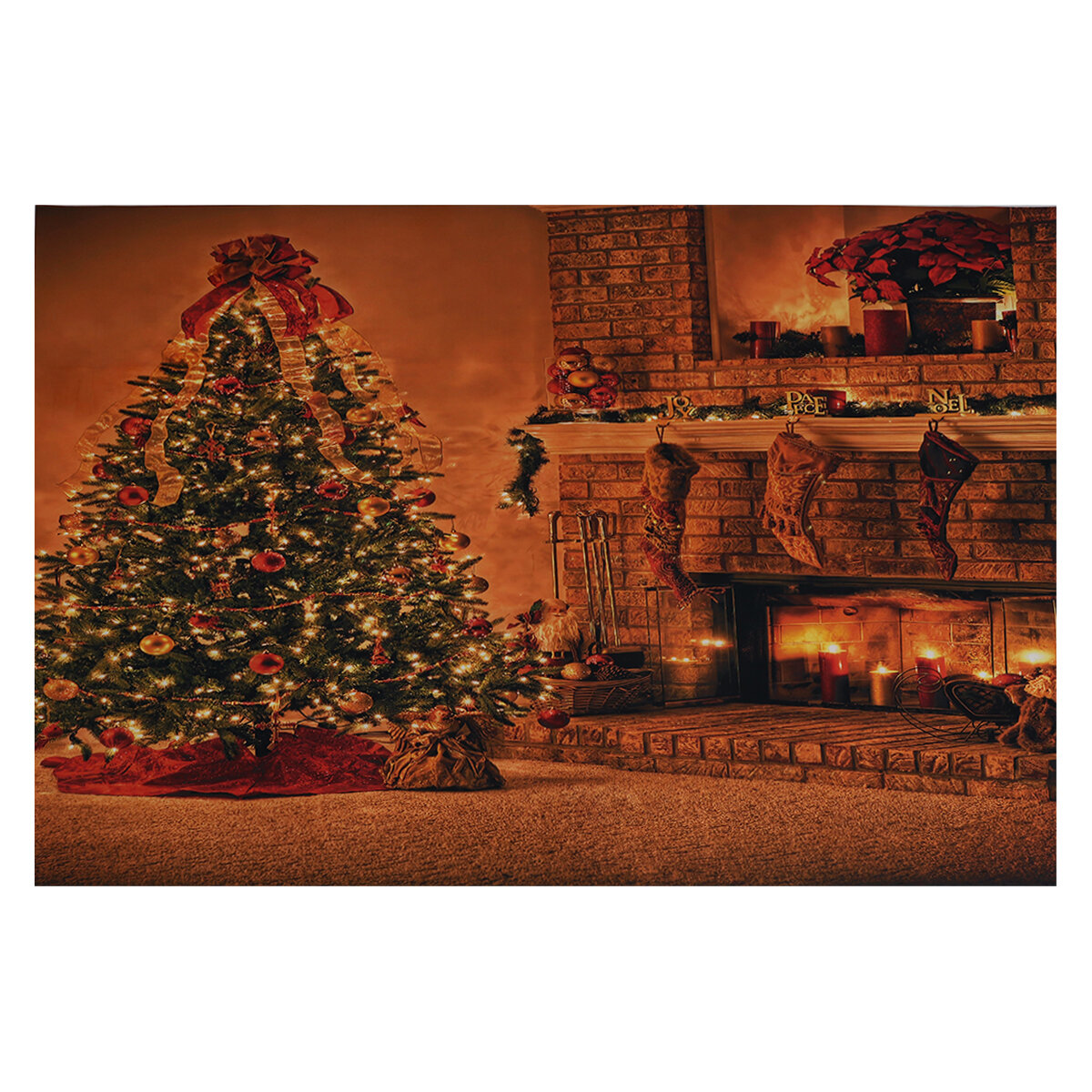 

1x1.5m 1.5x2.2m 1.8x2.5m Christmas Tree Fireplace Socks Photography Backdrop Cloth for Photo Studio Backdrop Decoration