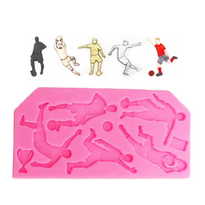 Food Grade Silicone Cake Mould DIY Chocalate Cookies Ice Tray Baking Tool Football Player Shape