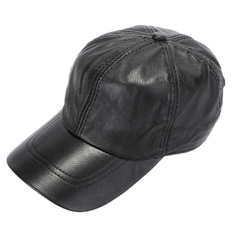 Mens winter windproof cow leather baseball cap fashion outdoor ...