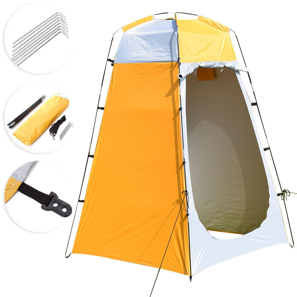 Namiot prysznicowy z poliestru 210T, anty-UV, wodoodporny, szatnia, osłona przed deszczem na plaży, namiot prywatności do kempingu i podróży z torbą na przechowywanie.