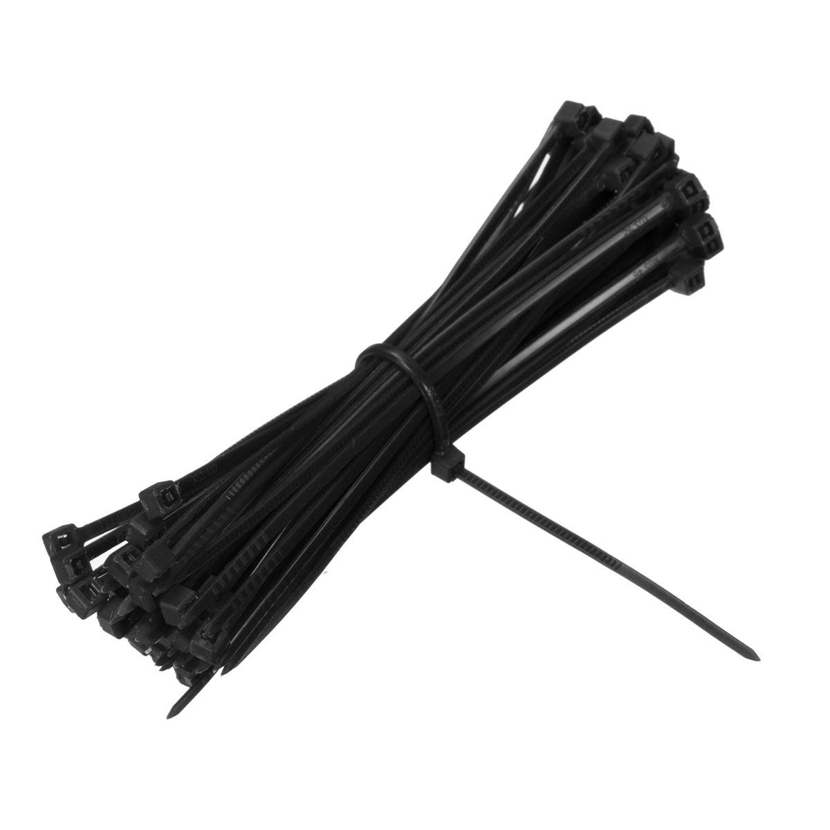 1000Pcs Black Plastic Cable Zip Tie Fasten Wrap 100mm x 18mm