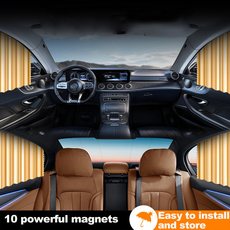 4Ps Set Magnetic Car Curtain Sunshade Sunscreen Window Curtain Magnetic Adsorption