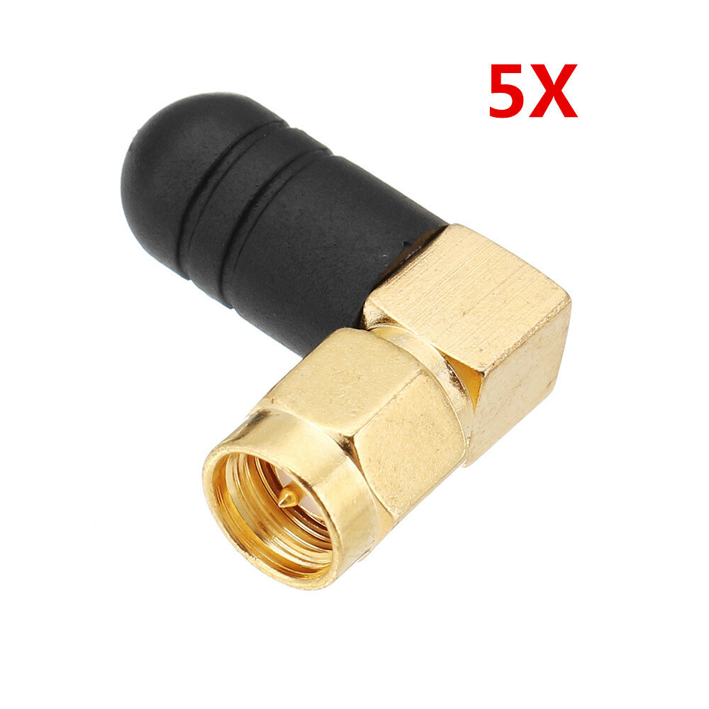 

5PCS 25mm 2.4G 2DBi Gain SMA-J Male Connector Black 90 Degree/Straight Mini Short FPV Thumb Antenna