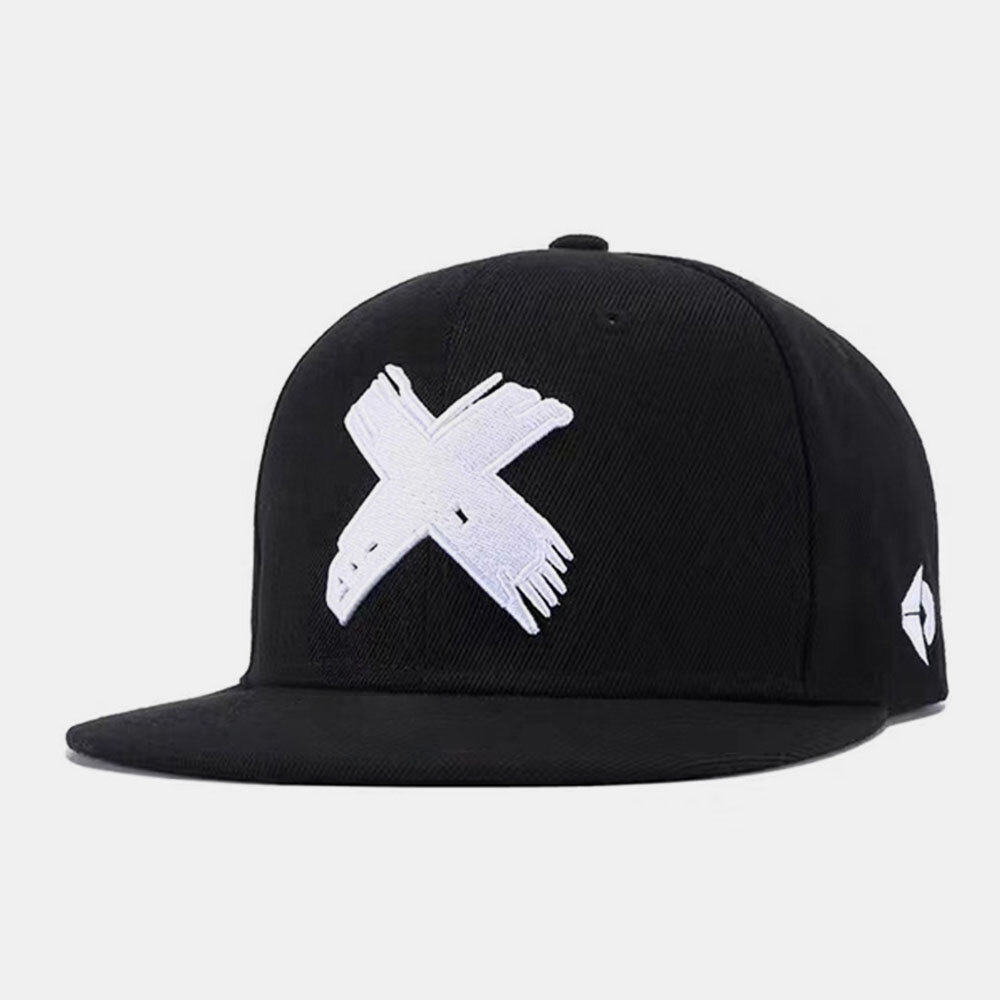 Unisex Hip-Hop stijl Cross Letter X borduurwerk Casual Outdoor platte rand vizier zonnehoed Baseball