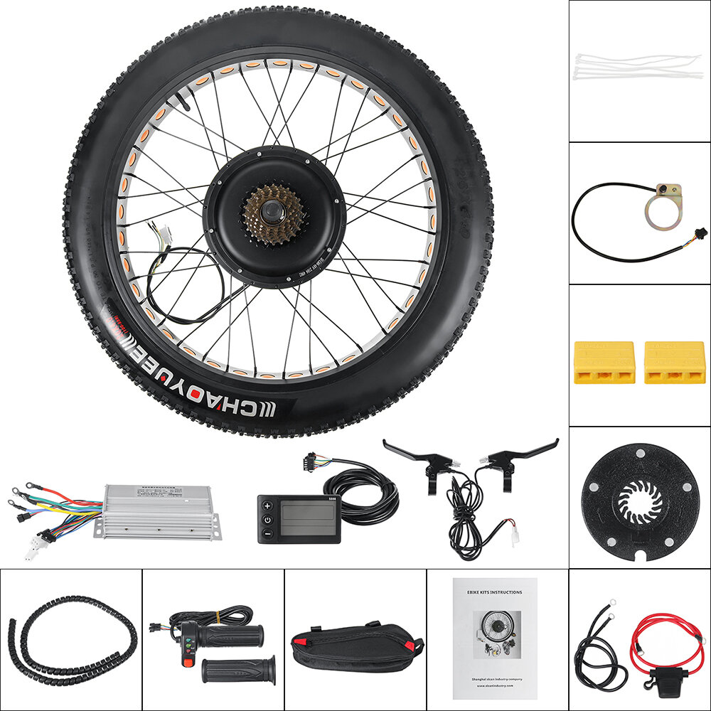 

LCD+ 36V/48V 1500W 26inch Electric Bicycle Wheel Kit with Instrument E-bike Wheel Hub Snow Tire Motor Conversion Kit