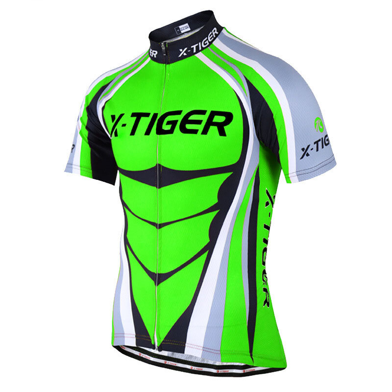 X-Tiger Férfi Kerékpár póló Anti-UV Lélegző Gyorsan száradó Hegyi út Kerékpáros ruházat Kerékpár Slimming Top.