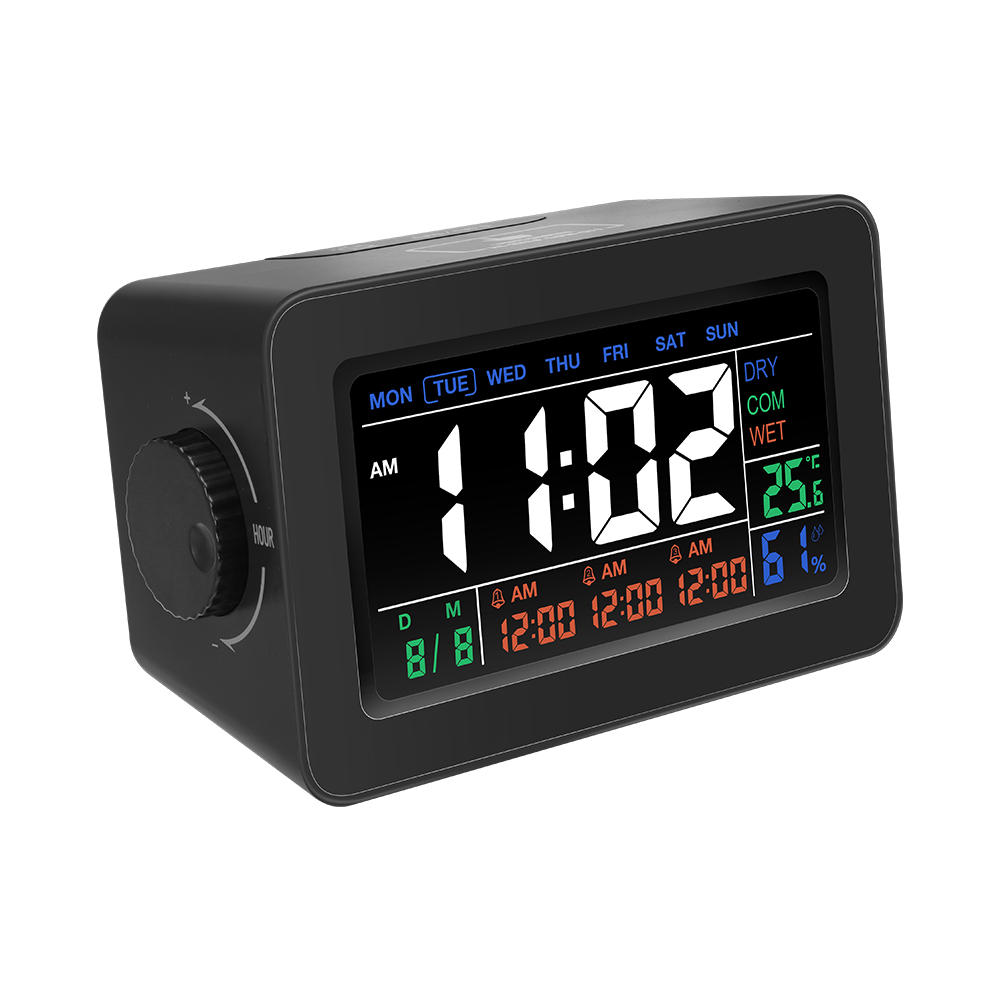 [2019 Third Digoo Carnival] Digoo DG-C1R 2.0 NF Brother Black Simplified Alarm Clock Touch Adjust Backlight with Date Temperature Humidity Display
