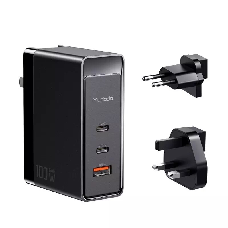 

[GaN Tech] MCDODO 100W 3-Port USB PD Charger Dual 100W USB-C PD & 30W USB-A PD3.0 QC3.0 FCP SCP Fast Charging With EU Pl