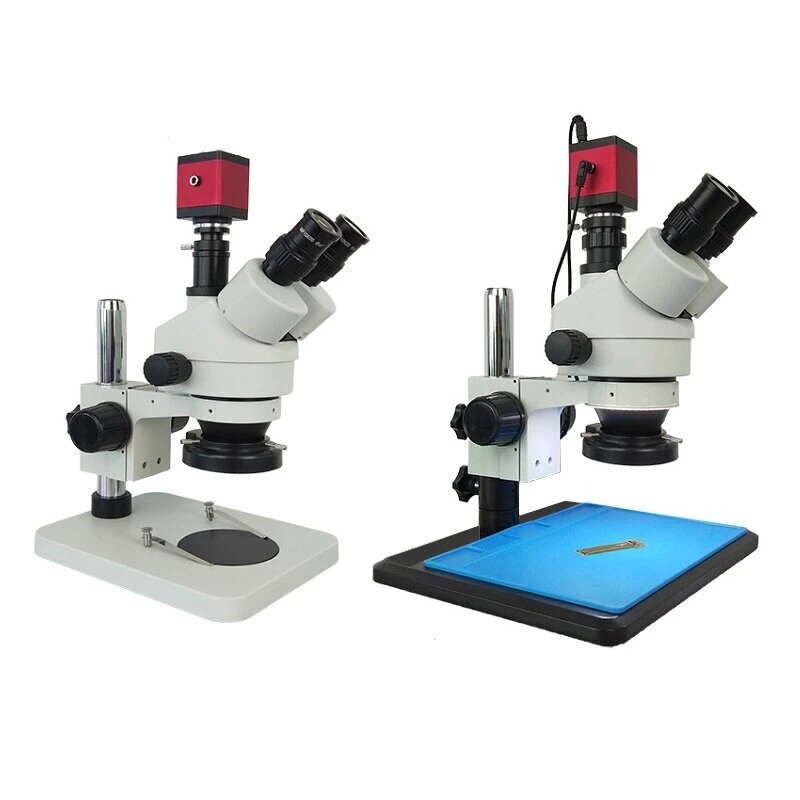 Efix 0.7-45X 13MP Trinocular Stereo Soldering Microscope Stand Lens Digital Camera for Repair Mobile Phone Tools Kits