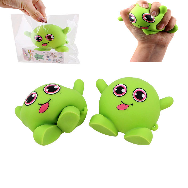 

Green Monster Stretch Stress Relief Fidget Reliever Soft Squishy Toy