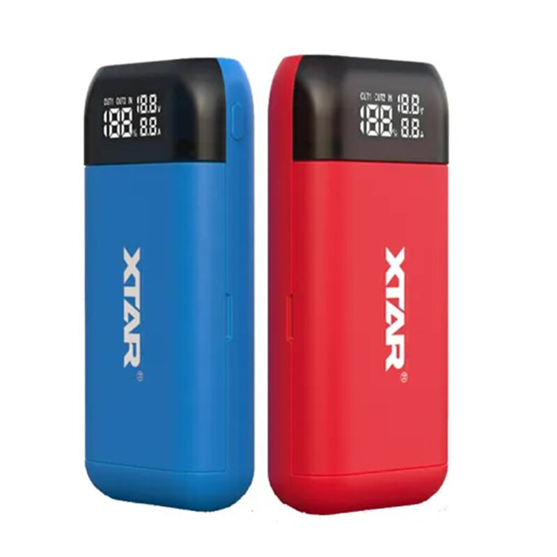 

XTAR Battery Charger 18650 Power Bank Fast Charge Type C QC3.0+PD3.0 Quick Charging 18700 20700 21700 Batteries PB2S Pow