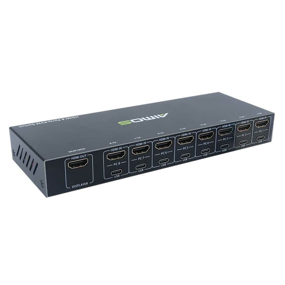 AIMOS AM-KVM801 Switch 8 In 1 Out 8 in 4 Out HDMI HUB Switcher Box Ondersteuning 4K @ 30Hz voor 8 PC