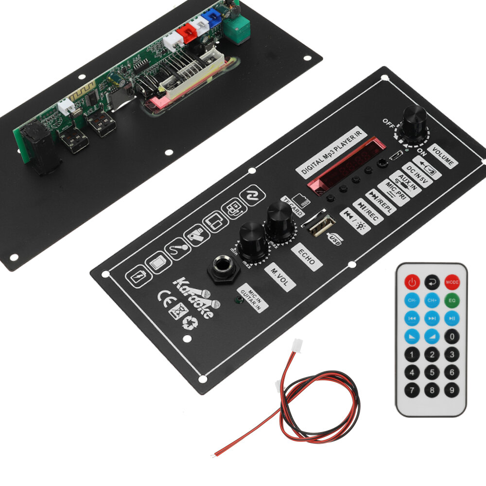 3.7 V Amplifier Board Square Dance Speaker Amplifier Support Bluetooth AUX TF-Card U-Disk Recording with 5-8Inch Speaker