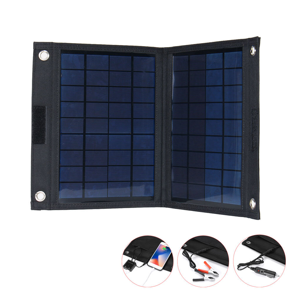 IPRee® 20W 18V Panel Solar Plegable Cargador USB Banco de energía para mochileros Suministro de energía para camping y viajes