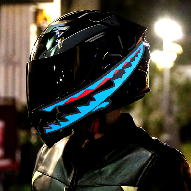 

EL LED Motorcycle Helmet Light Strip Waterproof Bar Flashing Stripe Shark Mouth Night Signal Luminous Durable