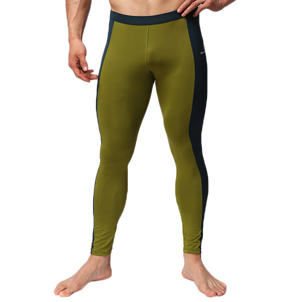 BRAVE PERSON Pantalon de sport de couleur de couture pour hommes Legging Skinny Bodybuilding