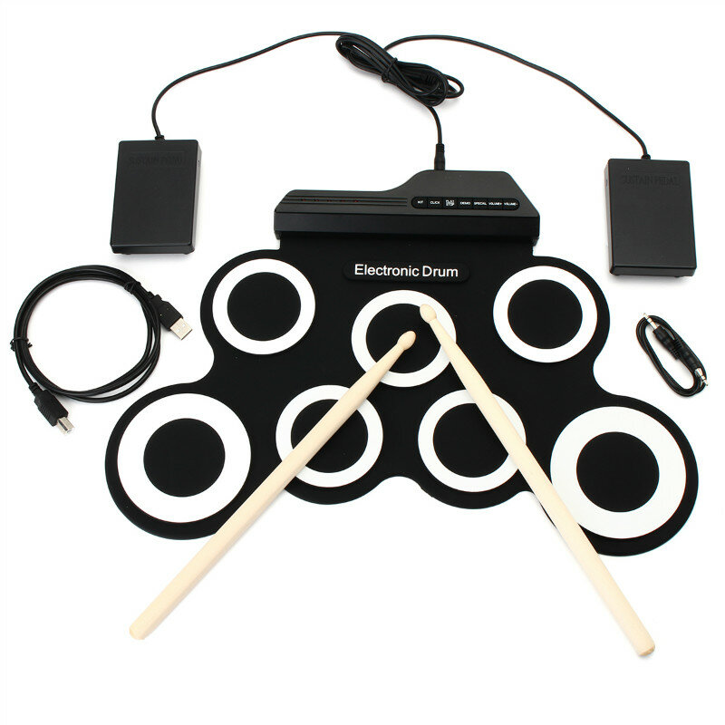 Digitaal draagbaar elektronisch drumset-drumpad met pedaal drumstokken