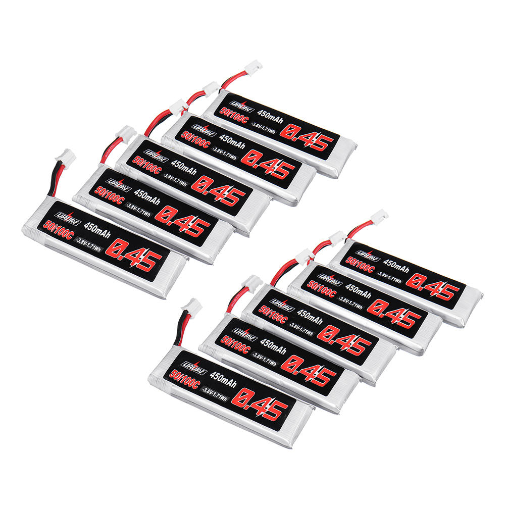 10 Stks URUAV 3.8 V 450 mAh 50/100 C 1S HV 4.35 V Lipo Batterij PH2.0 voor Emax Tinyhawk Happymodel 