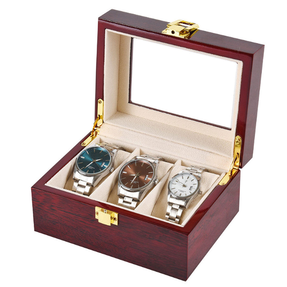 Houten Watch Box Display Box Jewelry Box Opbergdoos Zes Grid Three Grid