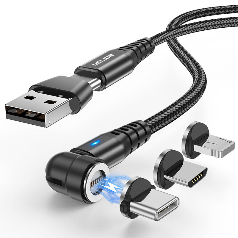 best price,uslion,5a,usb,to,ip/type,c/micro,cable,qc3.0,2m,discount