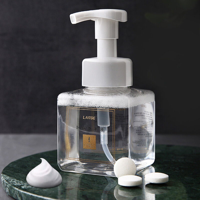 250ML Plastic Bubble Bottle Mousse Shower Gel Jar Foaming Hand Sanitizer Bottles for Travel Vacation Camping Daily Life