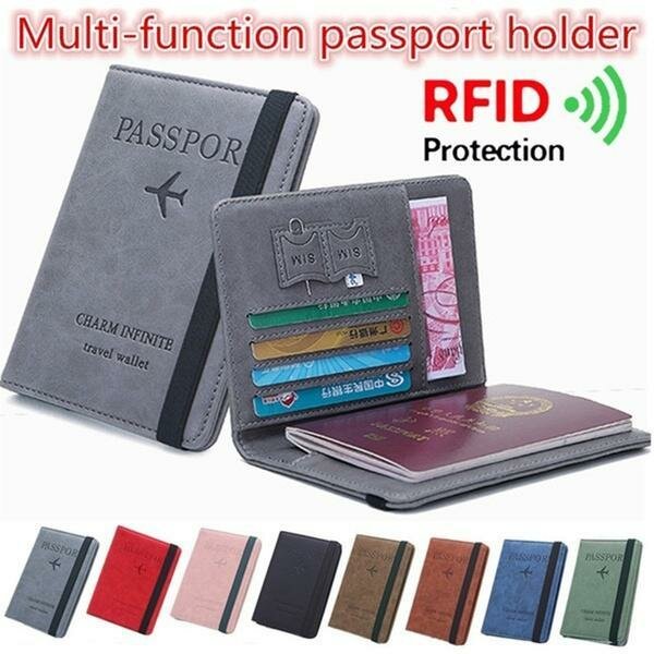 RFID-blokkering Multifunctionele kaartsleuven Paspoort Opbergtas Portemonnee