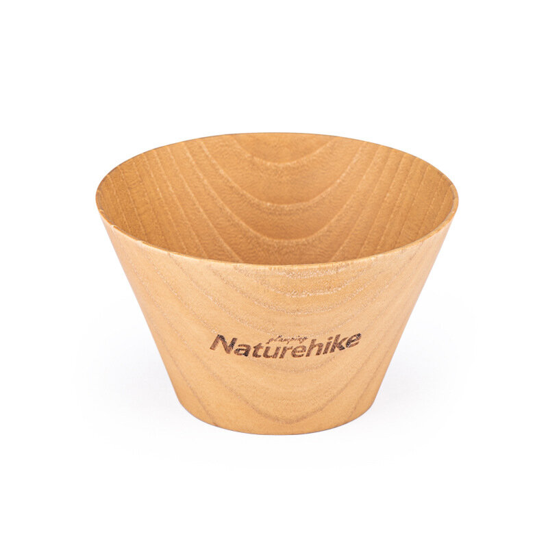 NATUREHIKE Camping Cooking Wooden Bowl Portable Ultralight 60g Fruit Salad Noodle Solid Wood Bowl Outdoor Picnic Kitchen Parts
