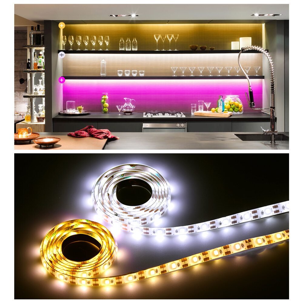 0.5/1/2/3/4/5M USB LED Strip Lights Stepless Dimming Home Decoration Lamp+Remote Control