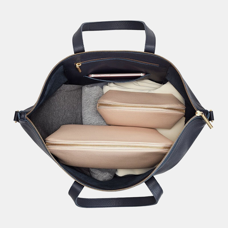 

Женская кожаная сумка-трансформер большой емкости для хранения, повседневная деловая сумка через плечо Сумка Tote