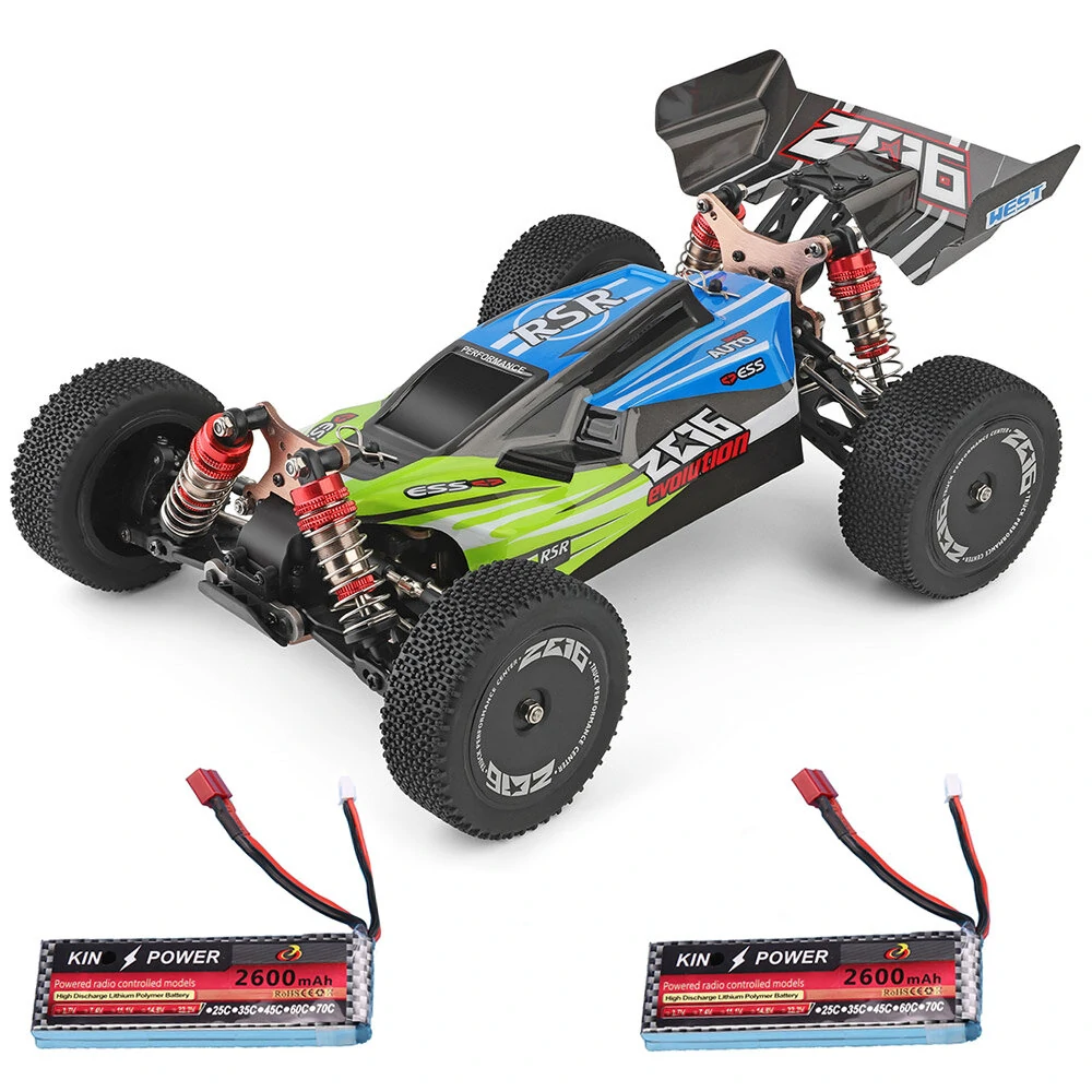 Wltoys 144001 1/14 2.4G 4WD High Speed Racing RC Car Vehicle Models 60km/h Two Battery 7.4V 2600mAh - Two Battery Green