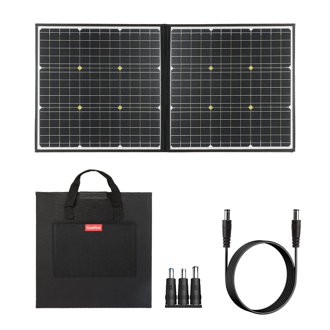 [US Direct] FlashFish 100W 18V Portable Solar Panel 5V USB Foldable Solar Cells Outdoor Power Supply Camping Garden Solar Charger For Power Station