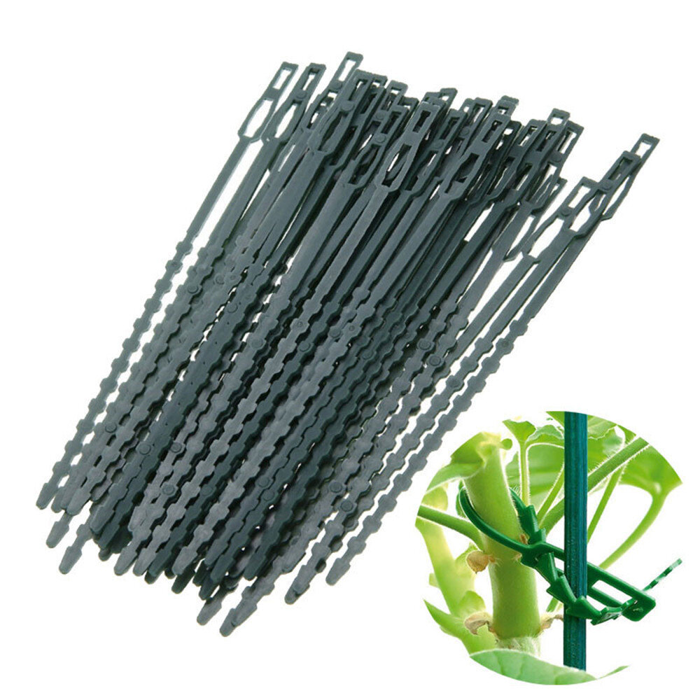50Pcs Adjustable Plastic Plant Cable Ties Reusable Cable Ties Garden Tree Climbing Support